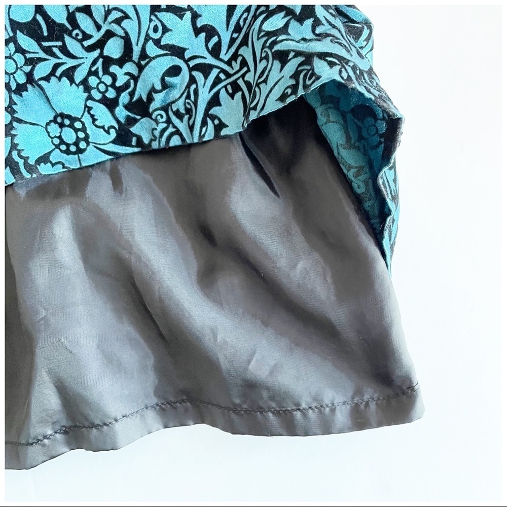 Hanna Andersson Black & Blue Velvet Lace Trimmed Floral Skirt Holiday Dress - Picture 4 of 5